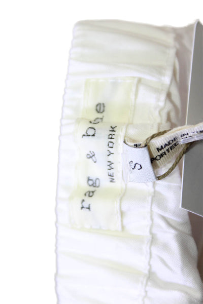 Rag & Bone Womens Cotton Long Sleeve Off Shoulder Blouse White Size S