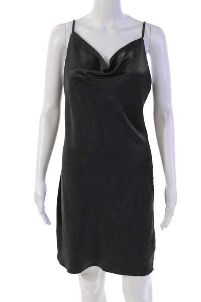 Endless Rose Womens Textured Spaghetti Strap Sleek Dress Black Size M
