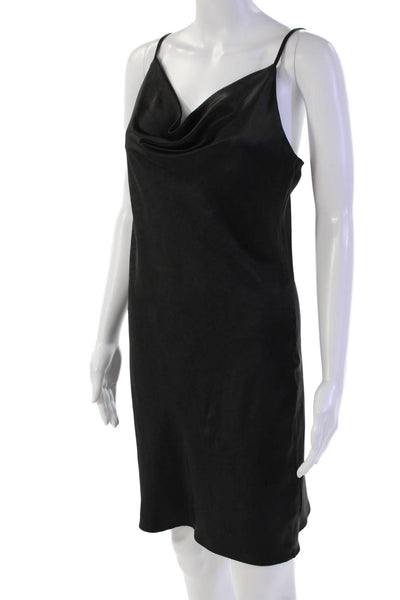 Endless Rose Womens Textured Spaghetti Strap Sleek Dress Black Size M