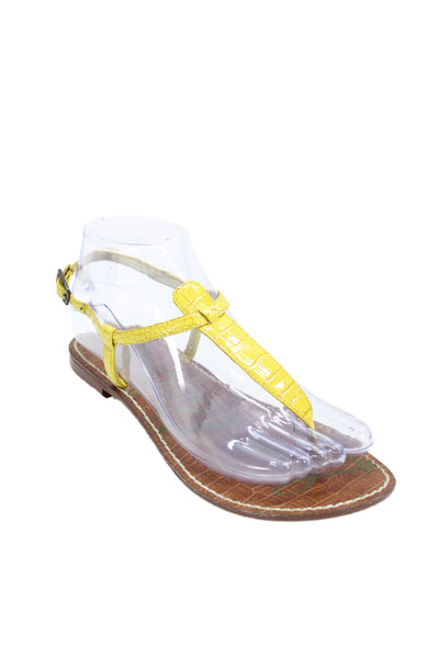 Sam Edelman Womens Gigi Patent Leather Thong Sandals Yellow Size 6