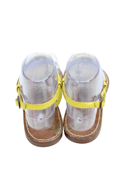 Sam Edelman Womens Gigi Patent Leather Thong Sandals Yellow Size 6