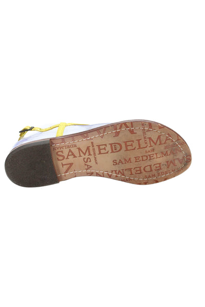 Sam Edelman Womens Gigi Patent Leather Thong Sandals Yellow Size 6