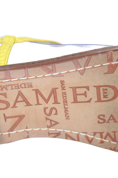 Sam Edelman Womens Gigi Patent Leather Thong Sandals Yellow Size 6