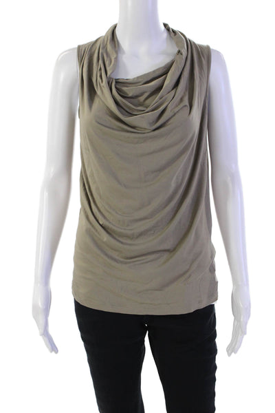 D. Exterior Womens Sleeveless Cowl Neck Blouse Beige Size S