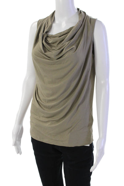 D. Exterior Womens Sleeveless Cowl Neck Blouse Beige Size S