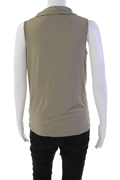 D. Exterior Womens Sleeveless Cowl Neck Blouse Beige Size S