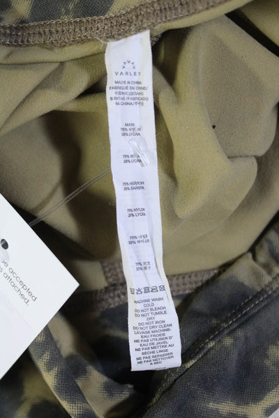 Varley Womens Tie Dye Print Pull On High Rise Leggings Beige Grey Size Medium