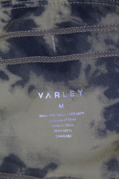 Varley Womens Tie Dye Print Pull On High Rise Leggings Beige Grey Size Medium