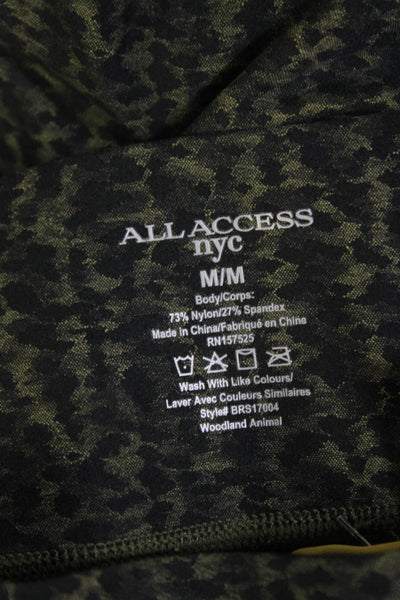 All Access Womens Abstract Print Pull On Leggings Black Green Size Medium