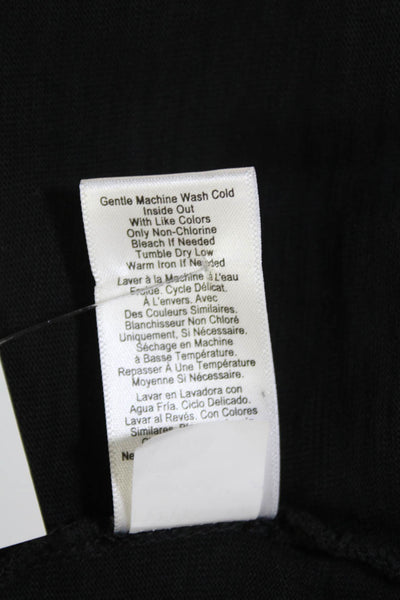 Nation LTD Womens Short Sleeves One Shoulder Blouse Black Cotton Size Medium