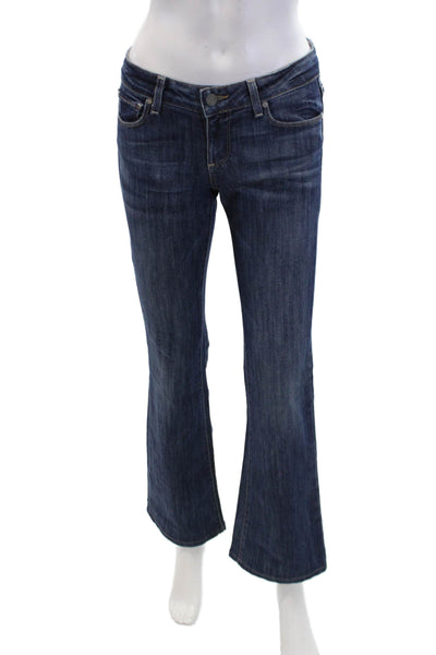 Paige Womens Cotton Dark Wash Five Pocket Low-Rise Bootcut Jeans Blue Size 26