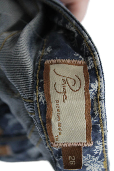 Paige Womens Cotton Dark Wash Five Pocket Low-Rise Bootcut Jeans Blue Size 26