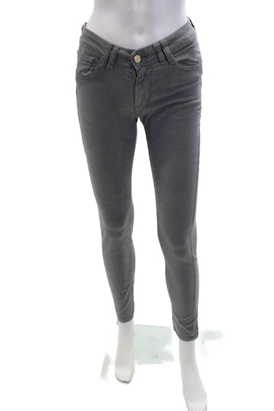 Anna Rita N Womens Cotton Mid-Rise Five Pocket Skinny Pants Gray Size 26