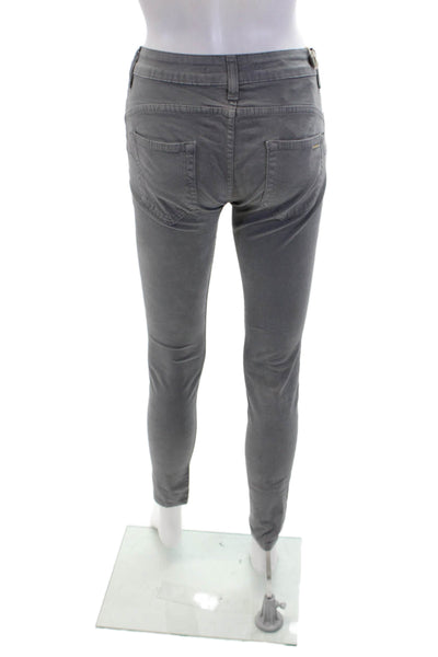 Anna Rita N Womens Cotton Mid-Rise Five Pocket Skinny Pants Gray Size 26