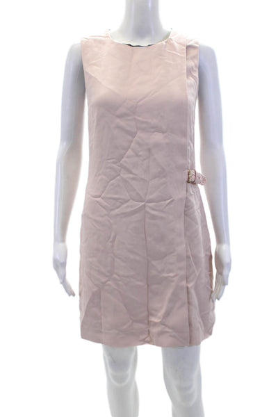 Ted Baker London Womens Solid Round Neck Zip Up Sleeveless Pink Size 1