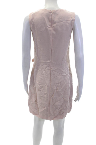 Ted Baker London Womens Solid Round Neck Zip Up Sleeveless Pink Size 1