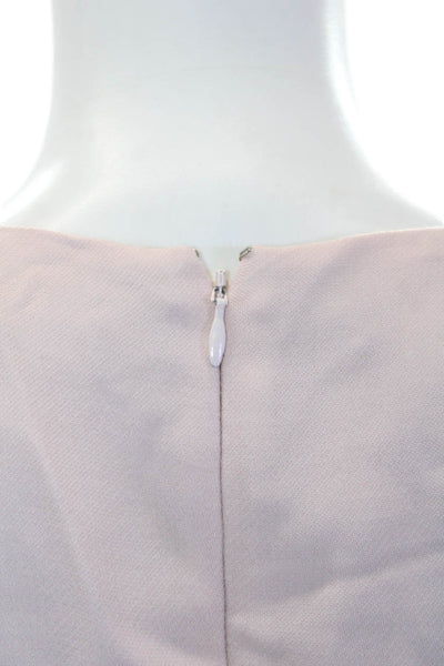 Ted Baker London Womens Solid Round Neck Zip Up Sleeveless Pink Size 1