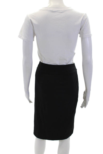 Eileen Fisher Womens Cotton Blend Abstract Print Skirt Suit Black Size S M