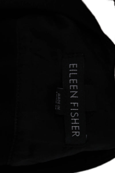Eileen Fisher Womens Cotton Blend Abstract Print Skirt Suit Black Size S M
