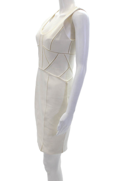 Robert Rodriguez Black Label Womens Scoop Neck Paneled Pencil Dress White Size 6