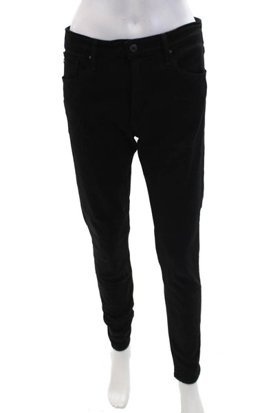 AG Adriano Goldschmied Womens Cotton Mid Rise Skinny Jeans Black Size 29