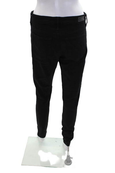 AG Adriano Goldschmied Womens Cotton Mid Rise Skinny Jeans Black Size 29