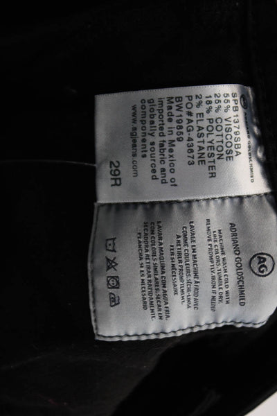 AG Adriano Goldschmied Womens Cotton Mid Rise Skinny Jeans Black Size 29