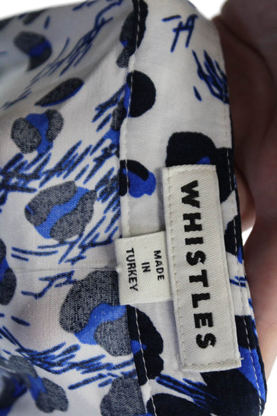 Whistles Womens Spotted Print Buttoned Wrap Closure Maxi Skirt Blue Size S