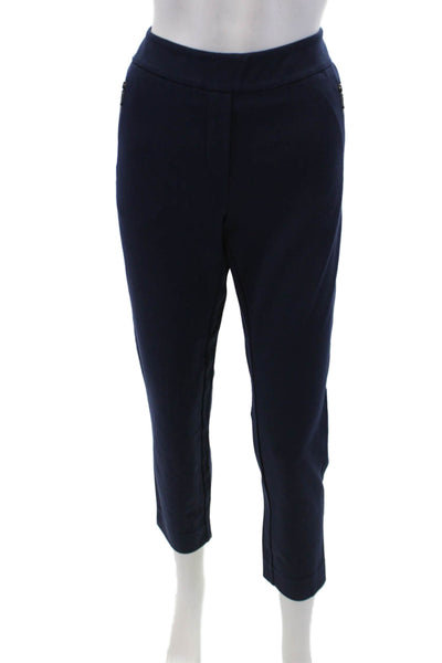 J. Mclaughlin Womens Stretch Mid-Rise Casual Tapered Pants Blue Size 2
