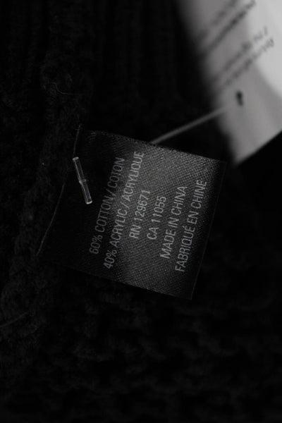 360 Sweater Womens Open Knit Long Sleeves Cardigan Sweater Black Cotton Size Sma