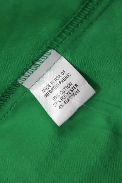 Drew Womens Long Sleeves V Neck Pullover Blouse Green Cotton Size Medium