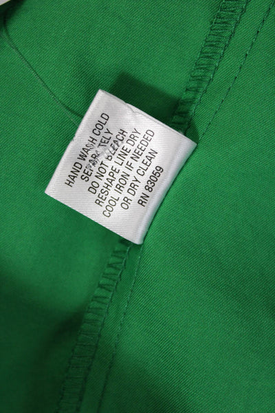 Drew Womens Long Sleeves V Neck Pullover Blouse Green Cotton Size Medium