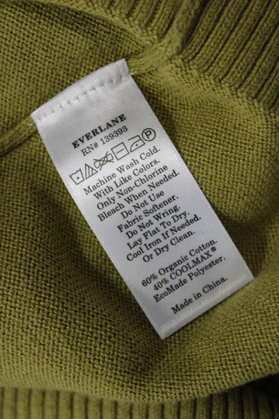 Everlane Womens Long Sleeve Crew Neck Knit Sweatshirt Green Cotton Size Large