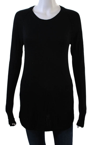 Lululemon Womens Long Sleeve Scoop Neck Knit Sweatshirt Black Size 8