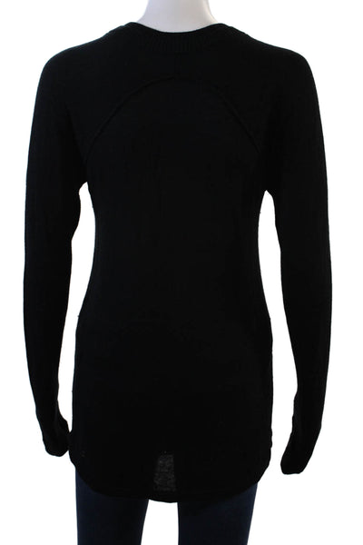 Lululemon Womens Long Sleeve Scoop Neck Knit Sweatshirt Black Size 8