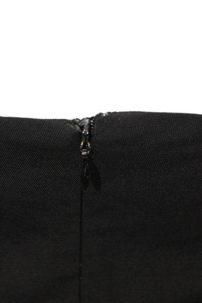 Michael Kors Womens Back Zip Sleeveless V Neck Sheath Dress Black Wool Size 2