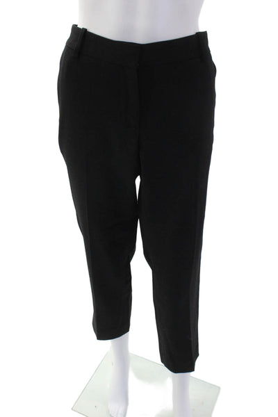 J Crew Womens Creased Slim Leg City Fit Dress Pants Black Wool Size 6
