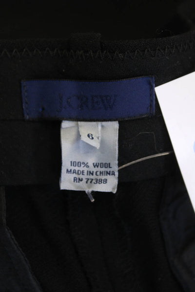 J Crew Womens Creased Slim Leg City Fit Dress Pants Black Wool Size 6
