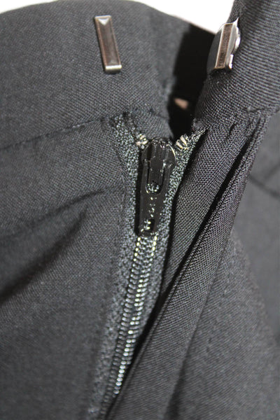 J Crew Womens Creased High Rise Slim Leg Dress Pants Black Wool Size 8