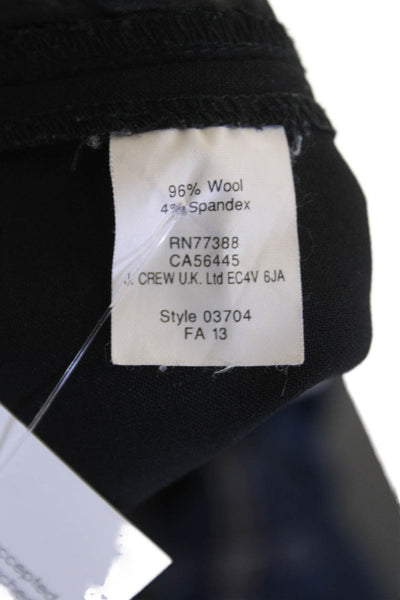 J Crew Womens Creased High Rise Slim Leg Dress Pants Black Wool Size 8
