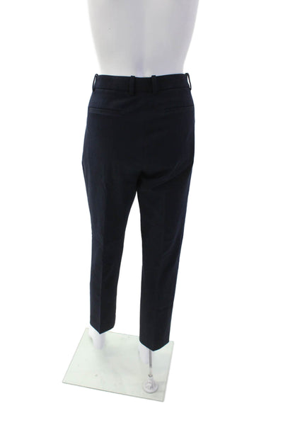 J Crew Womens Creased Slim Leg Maddie Dress Pants Navy Blue Cotton Size 8