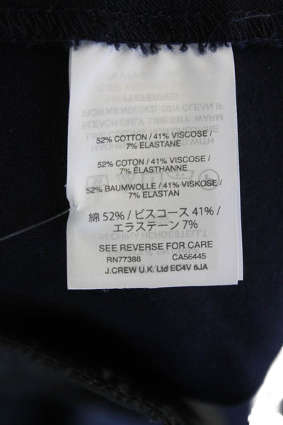 J Crew Womens Creased Slim Leg Maddie Dress Pants Navy Blue Cotton Size 8