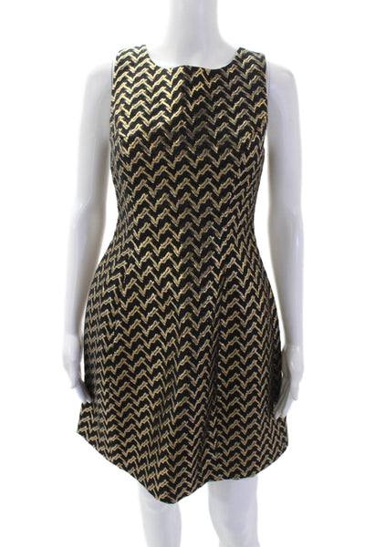 Akira Chicago Black Label Womens Textured Sleeveless Round Neck Zip Dress Black
