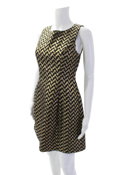 Akira Chicago Black Label Womens Textured Sleeveless Round Neck Zip Dress Black