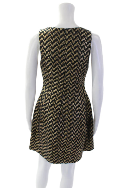 Akira Chicago Black Label Womens Textured Sleeveless Round Neck Zip Dress Black