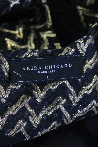 Akira Chicago Black Label Womens Textured Sleeveless Round Neck Zip Dress Black