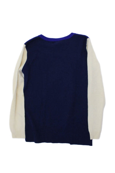 Autumn Cashmere Girls Color Block Zippered Pullover Sweater Blue Size 12