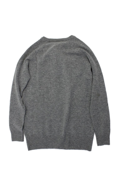 Autumn Cashmere Girls Jeweled Crew Neck Knit Pullover Sweater Gray Size 12