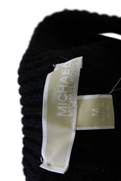 Michael Michael Kors Womens Ruffle Design Long Sleeve Sweater Black Size M