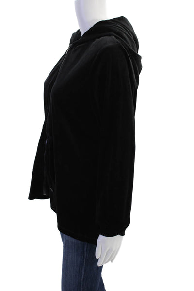 Marc New York Performance Womens Velour Print Zip Up Hoodie Black Size XL